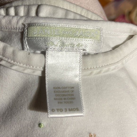 Janie and Jack Layette day gown sleep sleep White with giraffe embroidery 0-3 m - Picture 6 of 6